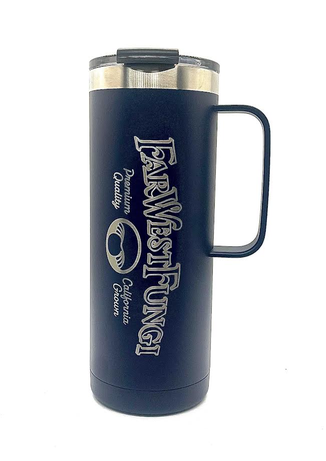 Travel Mug Far West Fungi Logo