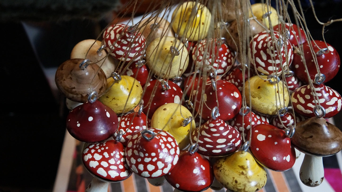 Wooden Mushroom Ornament