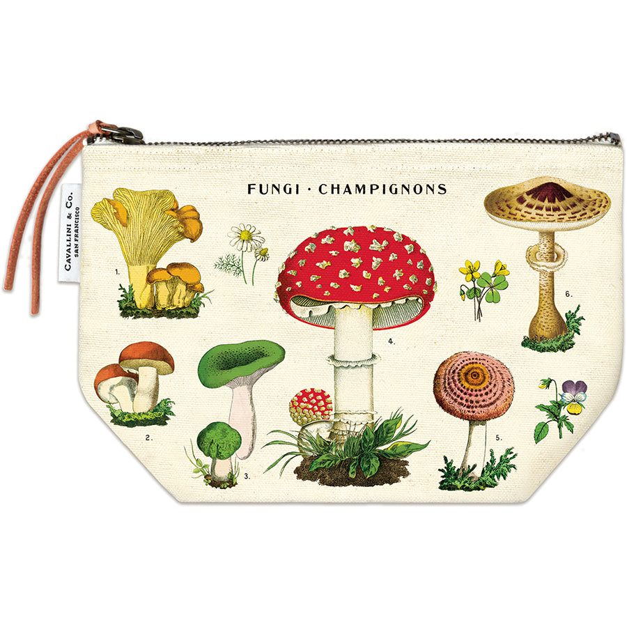 Cavallini Mushroom Zipper Pouch