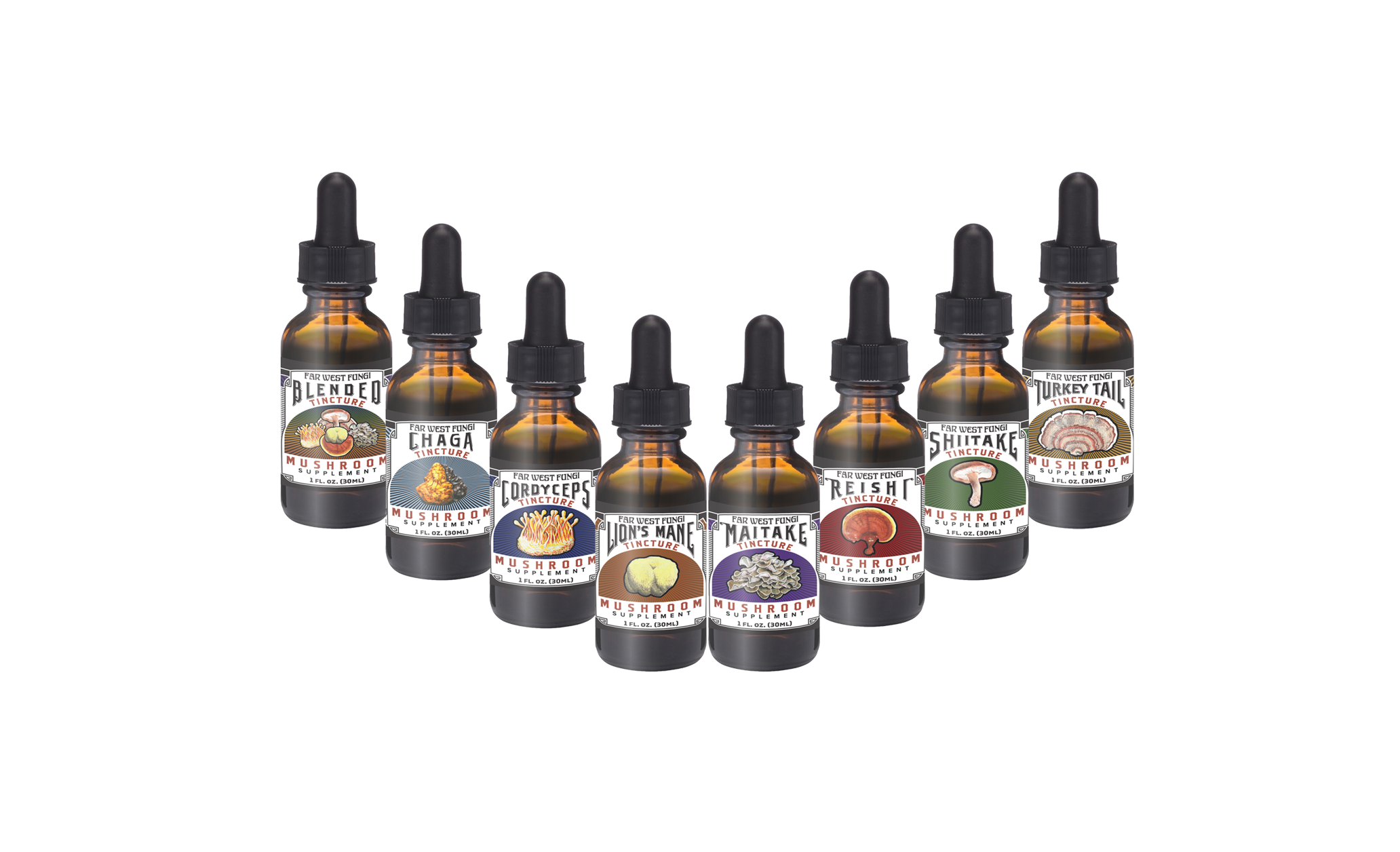 Fruiting Body Tincture Assortment (8 pack) – Far West Fungi
