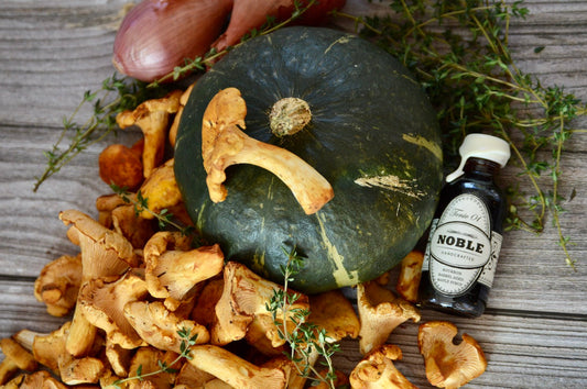 Bourbon Glazed Squash, Chanterelles, and Shallots