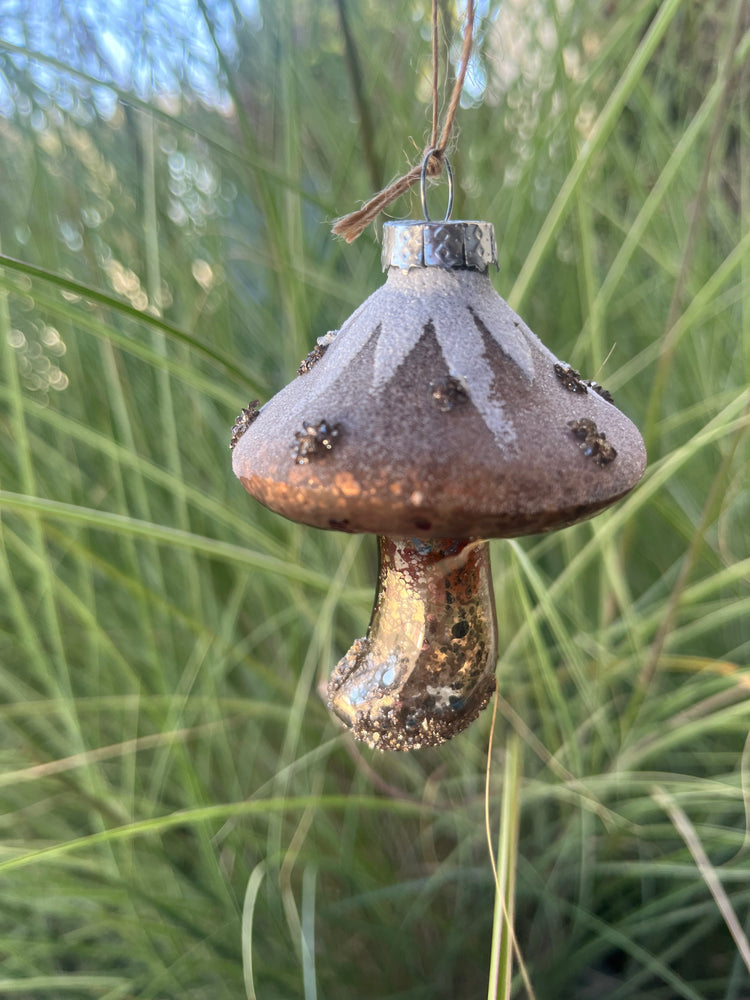 Rustic Glam Mushroom Ornament